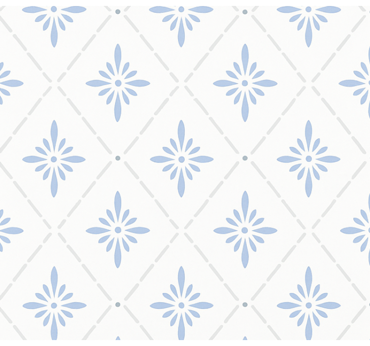 Papel tapiz cocina azulejos de rombos azules - TenVinilo