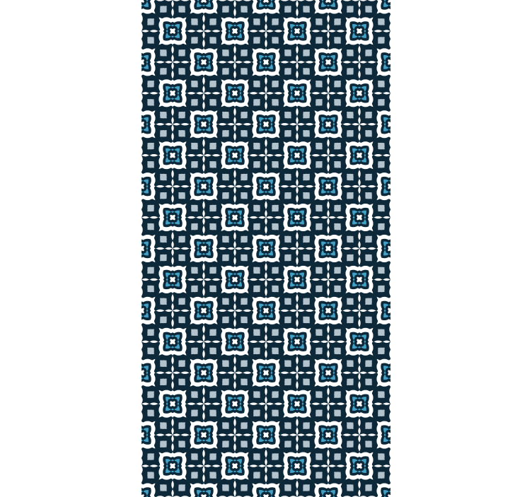 Papel tapiz azulejos patrón mosaico azul y blanco - TenVinilo