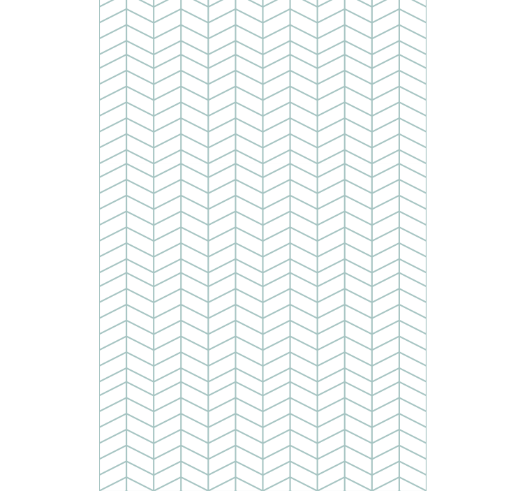 Papel tapiz nórdico líneas zigzag azules sobre fondo blanco - TenVinilo
