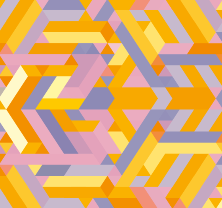 Papel tapiz baño patrón geométrico superpuesto - TenVinilo