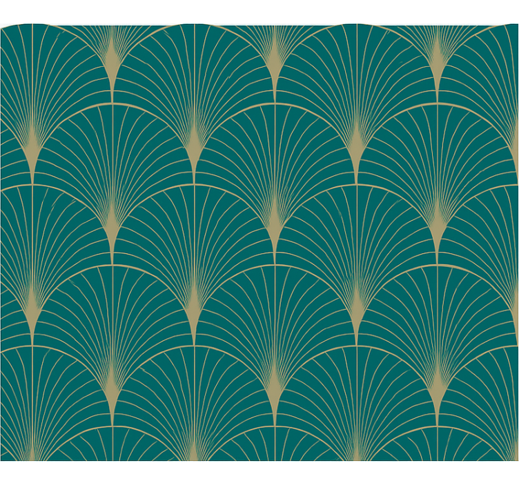 Papel tapiz recámara matrimonial decoración azul oro - TenVinilo