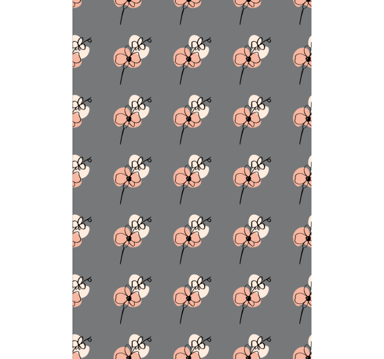 Papel tapiz floral diseño de arte lineal de orquídeas - TenVinilo