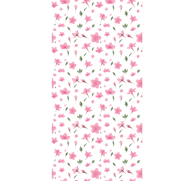 Papel tapiz floral flores de cerezo rosa acuarela - TenVinilo