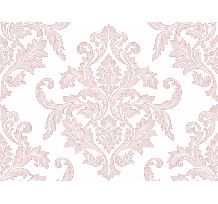 Papel tapiz barroco damasco blush paisley - TenVinilo