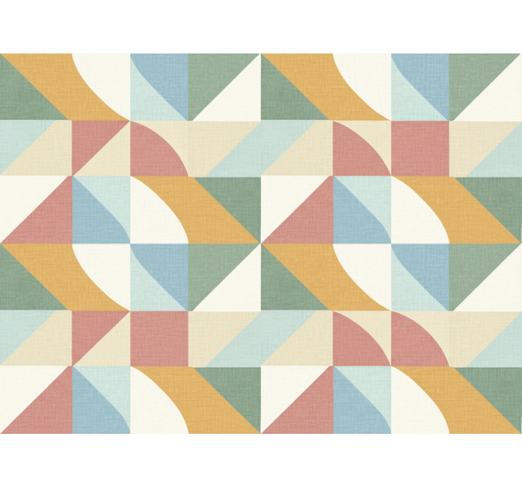 Papel tapiz rústico formas geométricas en colores suaves - TenVinilo