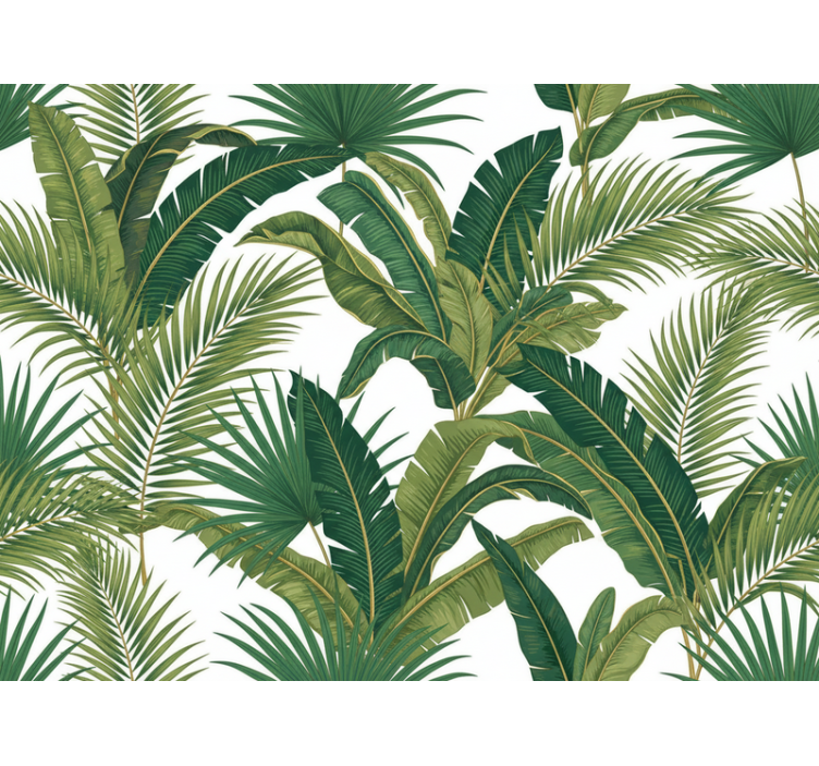 Papel tapiz hojas palmeras de lujo en la selva - TenVinilo