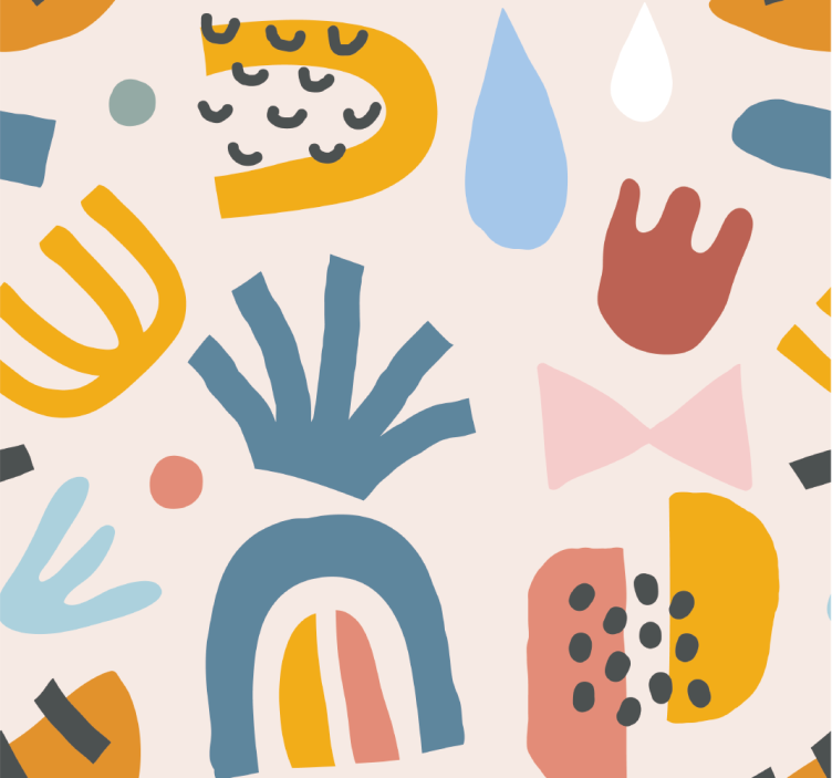 Papel tapiz abstracto patrones bohemios - TenVinilo