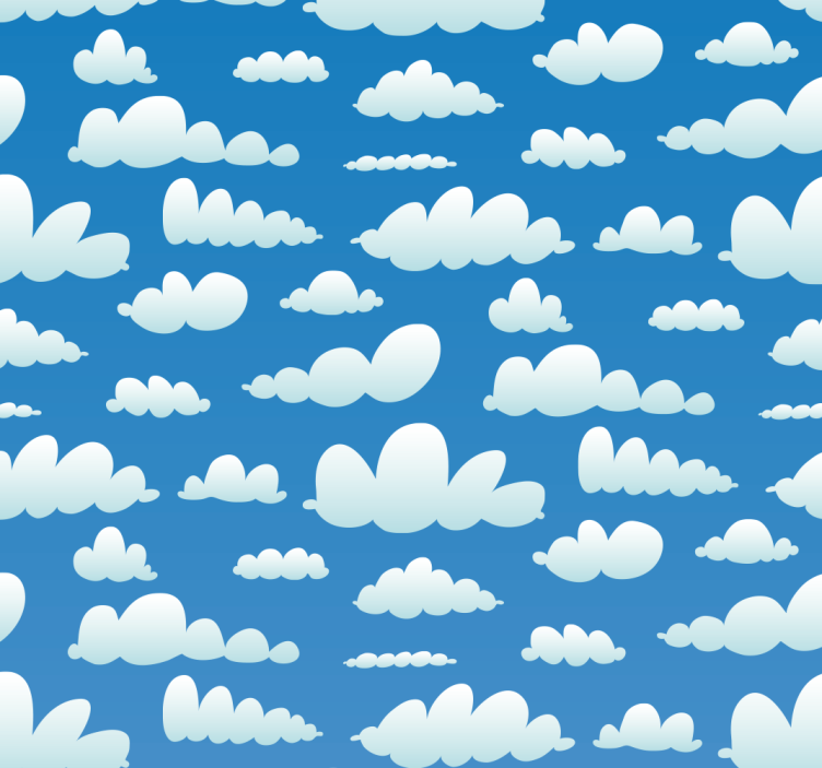 Papel pintado salón cielo azul con nubes - TenVinilo