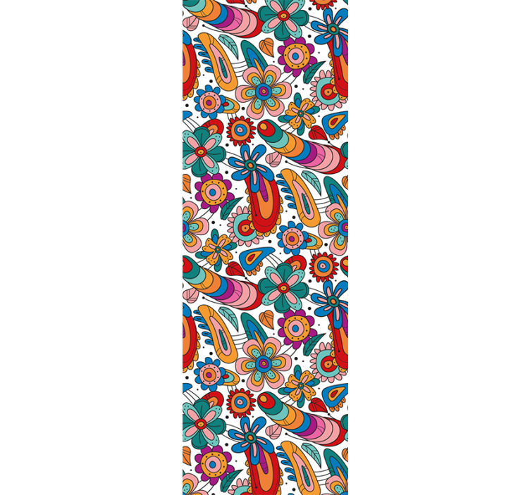 Papel tapiz flores patrón floral caprichoso - TenVinilo