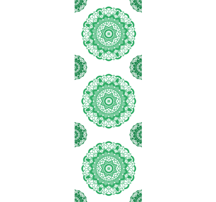 Papel pintado flores Flor de mandala verde - TenVinilo