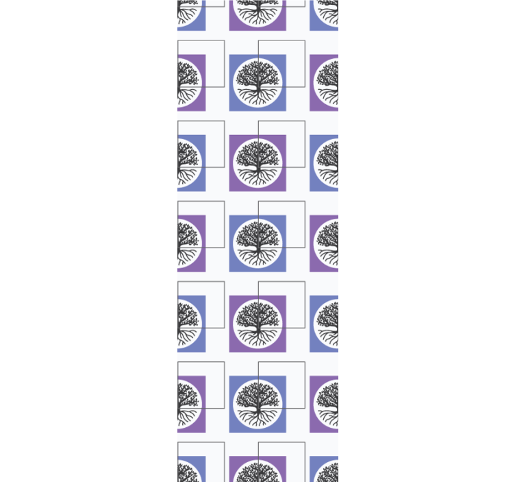 Papel tapiz para recámara diseño de árbol geométrico - TenVinilo