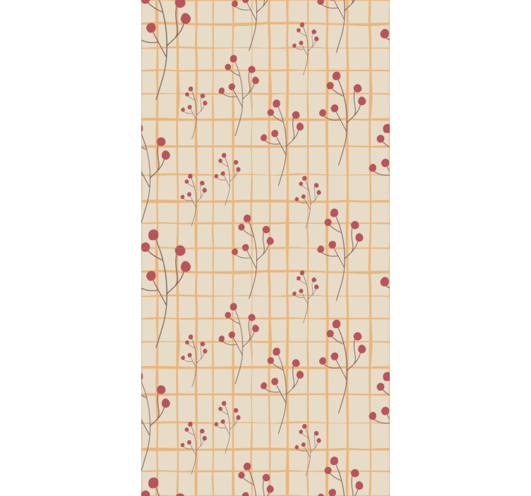 Papel tapiz flores patrón de rama de baya - TenVinilo