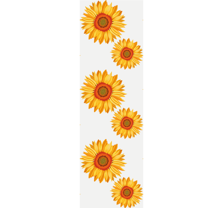 Papel tapiz flores conjunto de girasoles - TenVinilo