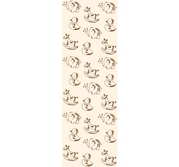 Papel pintado moderno Lindo diseño elefante, pato y caballo - TenVinilo