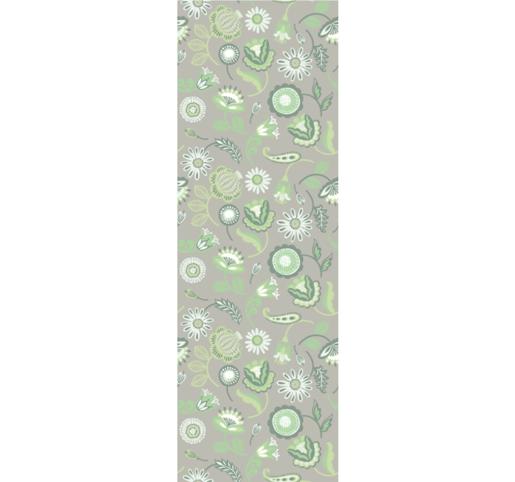 Papel tapiz floral motivo floral verde - TenVinilo