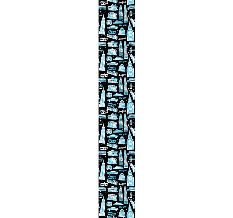 Papel tapiz Nueva York collage de iconos urbanos - TenVinilo