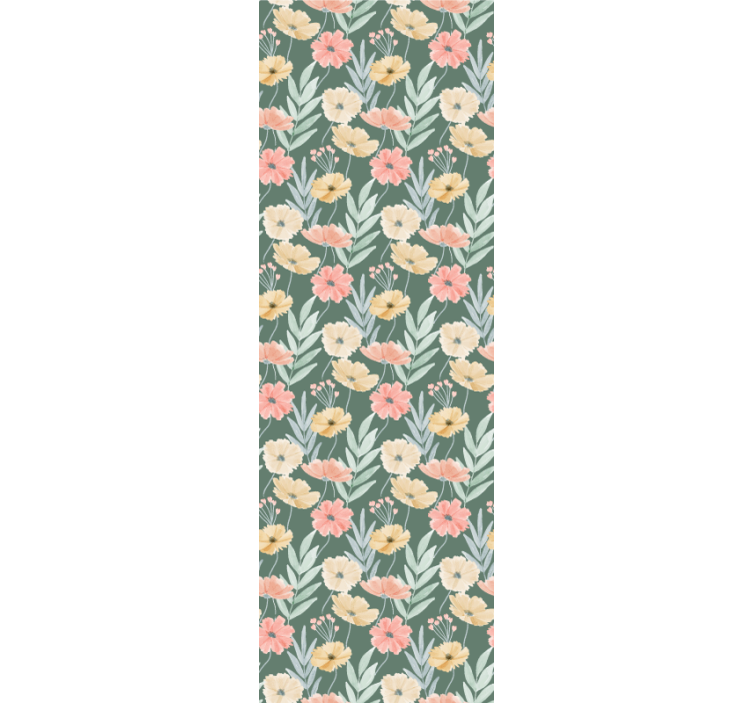 Papel tapiz flores estampado de flores en ramo - TenVinilo