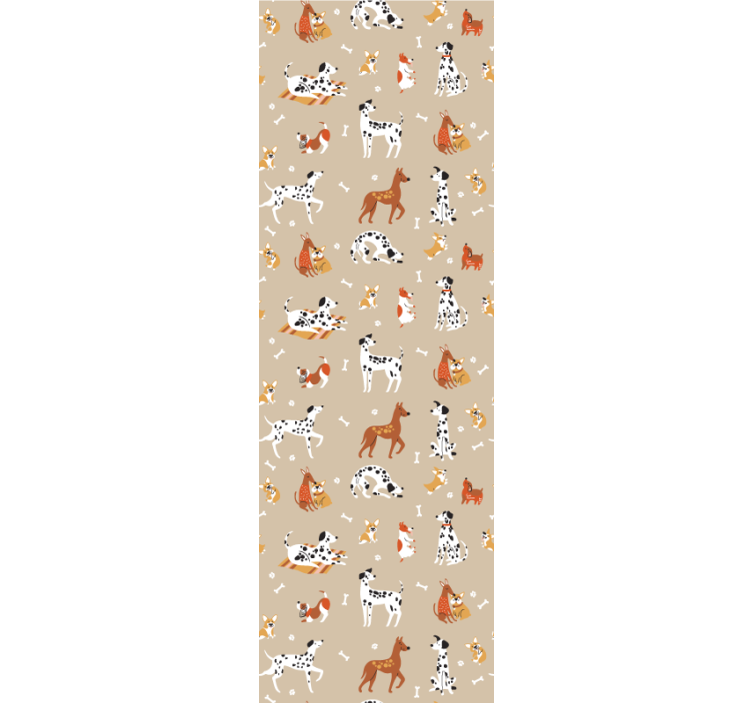 Papel pintado infantil Hermosos perros lindos aislados en beige - TenVinilo