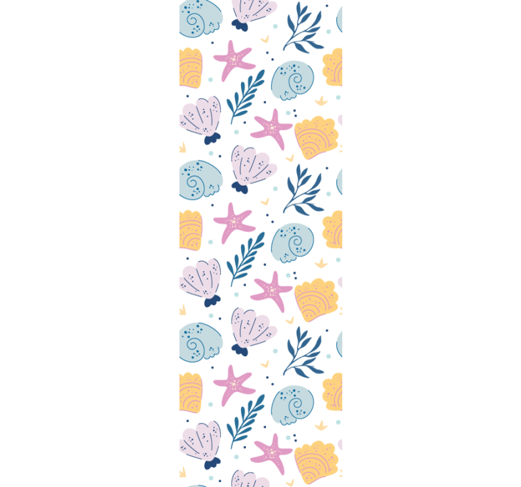 Papel pintado baño Conchas marinas, corales, estrellas de mar - TenVinilo