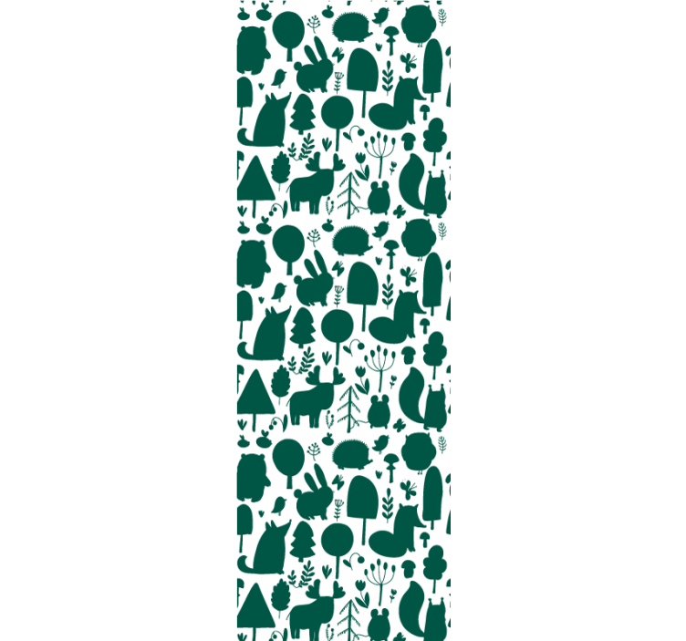 Papel pintado selva Silueta de animales salvajes del bosque - TenVinilo