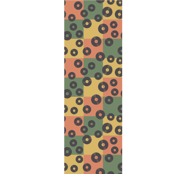 Papel pintado retro Patrón retro de disco de papel colorido - TenVinilo