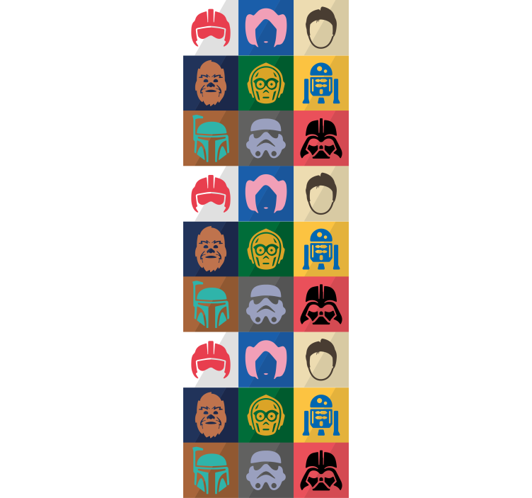 Papel tapiz arte cuadrícula de personajes icónicos - TenVinilo