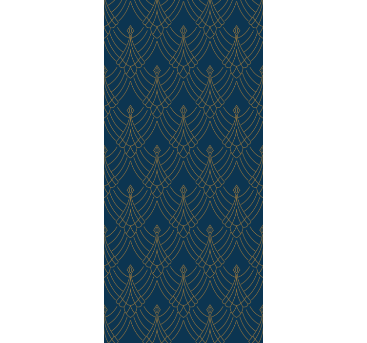 Papel pintado para pasillos Estilo de decoración de arte azul y d - TenVinilo