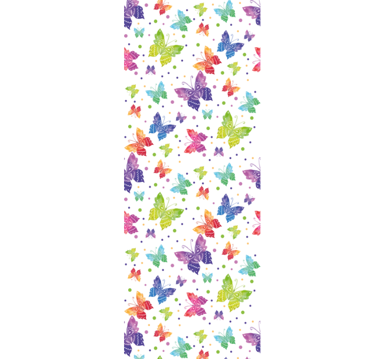 Papel pintado infantil Patrón de mariposa arcoiris - TenVinilo