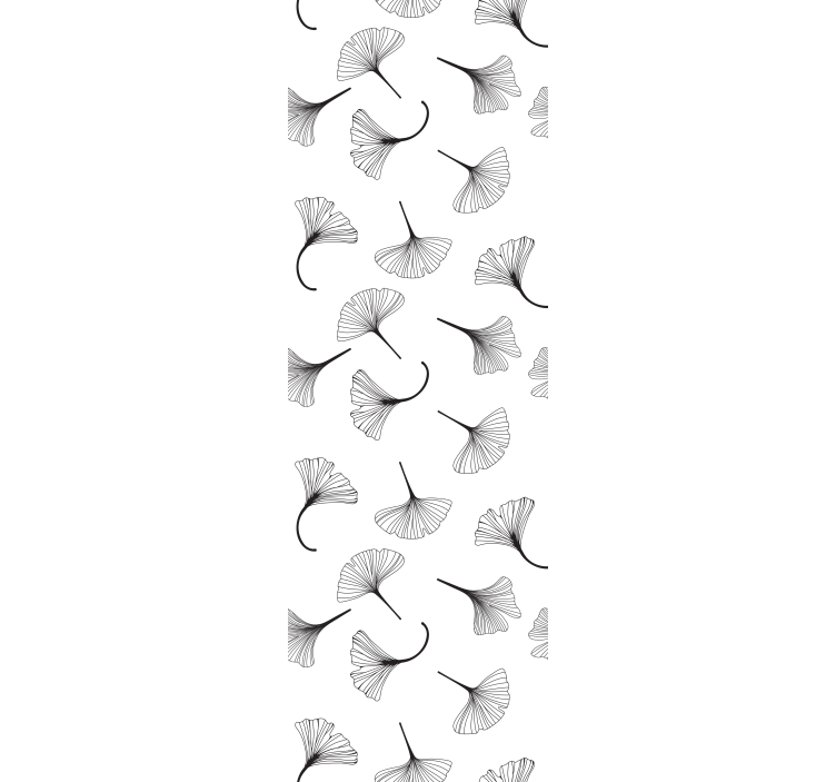 Papel pintado moderno Ginkgo deja patrón negro - TenVinilo