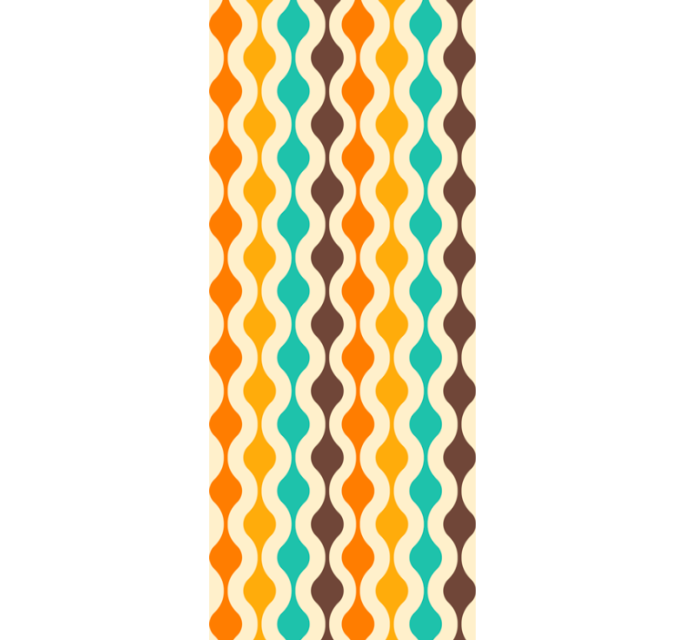 Papel tapiz vintage ondas retro con curvas - TenVinilo