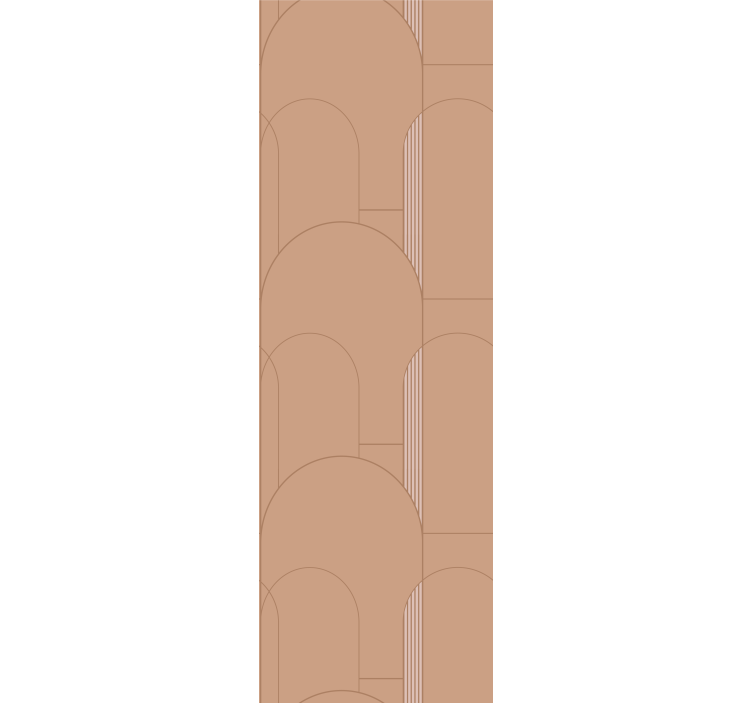 Papel pintado lunares Patrón circular geométrico de terracota - TenVinilo