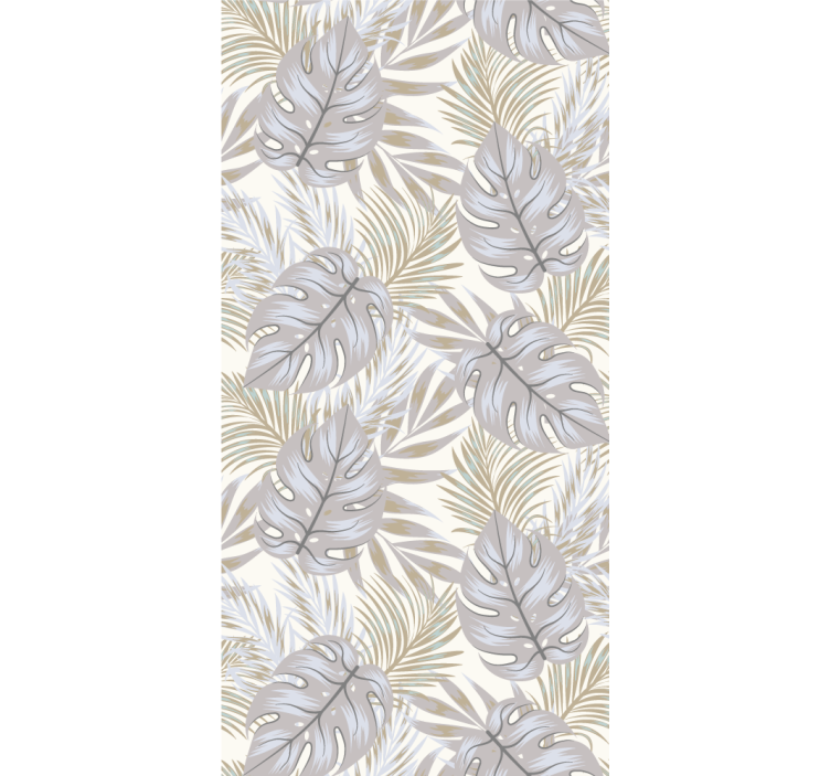 Papel pintado naturaleza Hojas de palmera blanca artística - TenVinilo