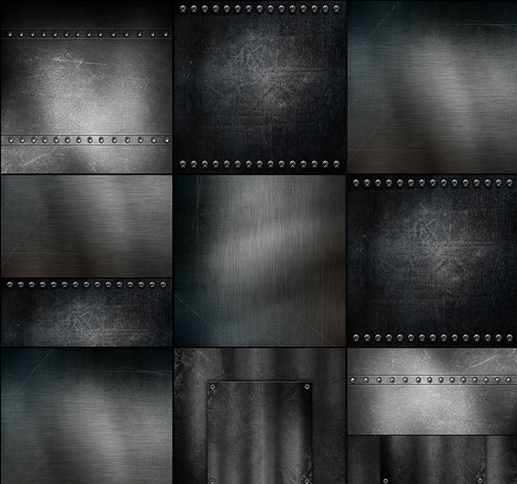 Papel pintado retro de metal remachado - TenVinilo