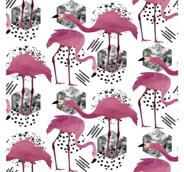 Papel pintado animal flamencos vintage - TenVinilo