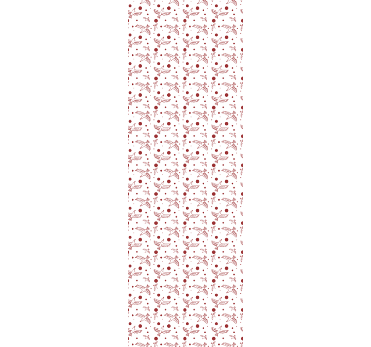 Papel pintado aves patrón tonos rojos - TenVinilo