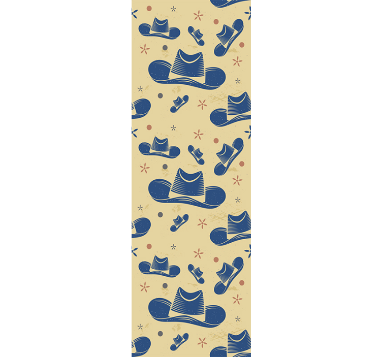 Papel pintado infantil sombreros vaqueros azules - TenVinilo