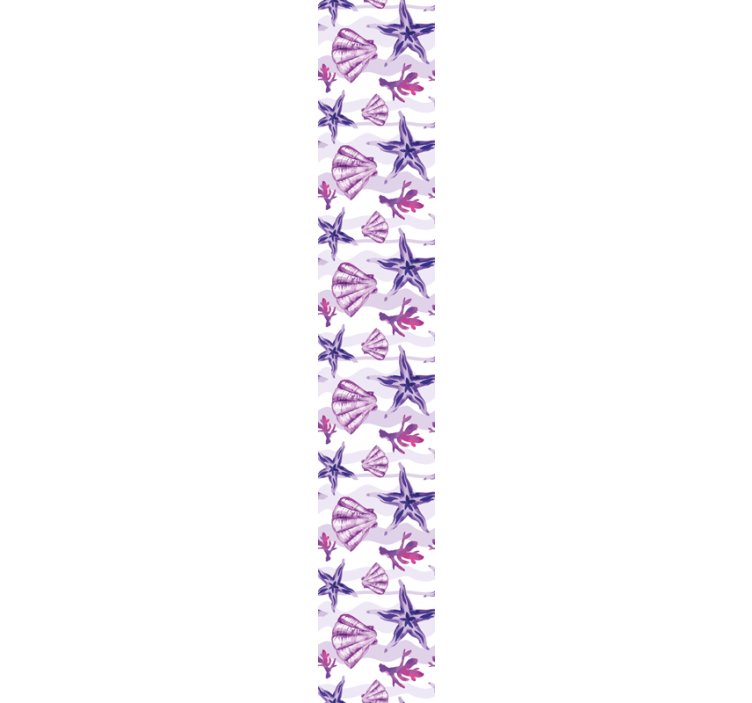 Papel pintado animales conchas y estrellas lilas - TenVinilo