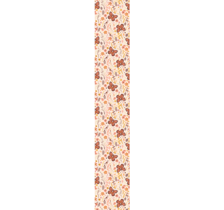 Papel pintado flores con rosas y mariposas - TenVinilo