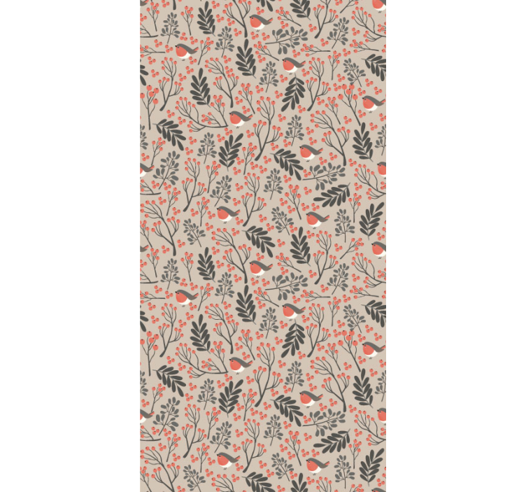 Papel tapiz para sala pájaros y flores - TenVinilo