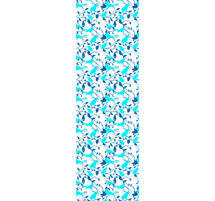 Papel tapiz hojas patrón de silueta de pájaro - TenVinilo