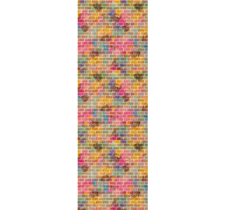 Papel tapiz ladrillos mosaico de ladrillos de colores - TenVinilo