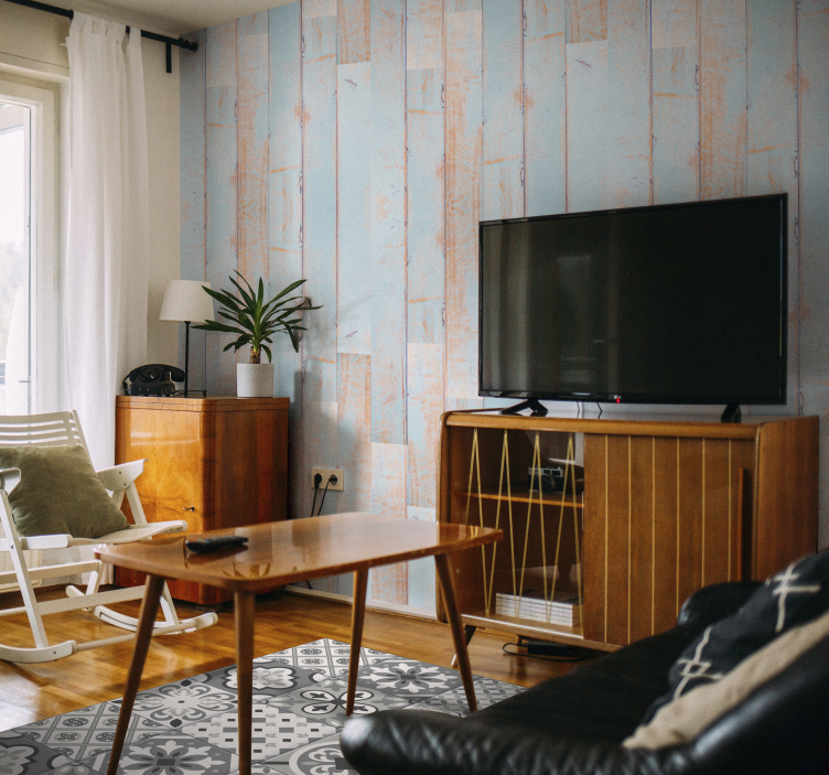 Papel pintado imitación madera natural blanca - TenVinilo