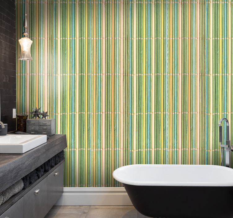 Papel tapiz madera superficie con textura de bambú - TenVinilo