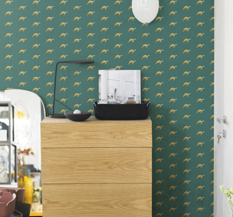 Papel pintado animal tortuga geométrica - TenVinilo