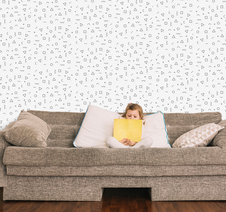 Papel pintado infantil figuras de Memphis - TenVinilo