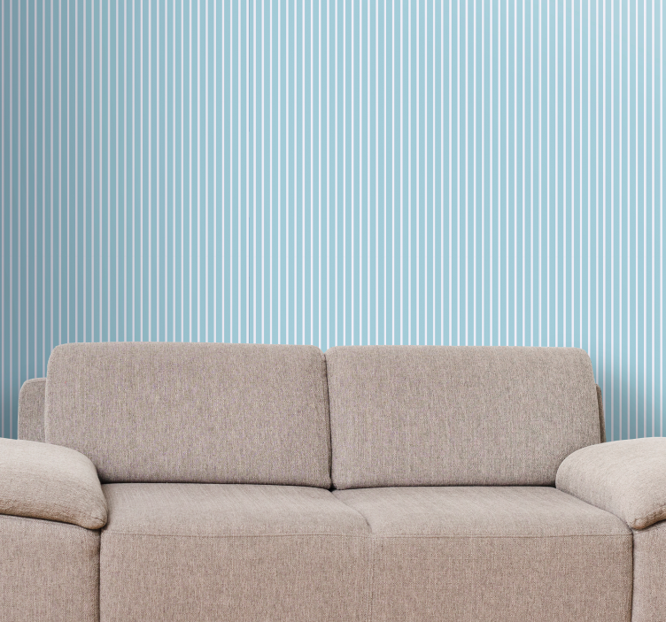 Papel pintado rayas verticales azul y blancas - TenVinilo
