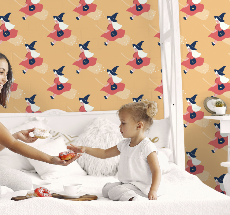 Papel pintado salón brujas de Halloween  - TenVinilo