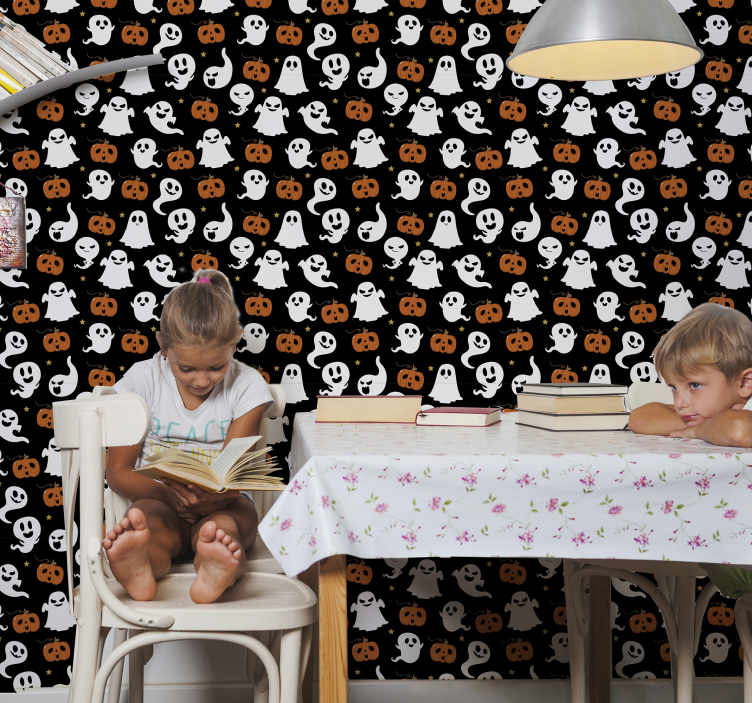 Papel pintado salón ornamental Halloween - TenVinilo