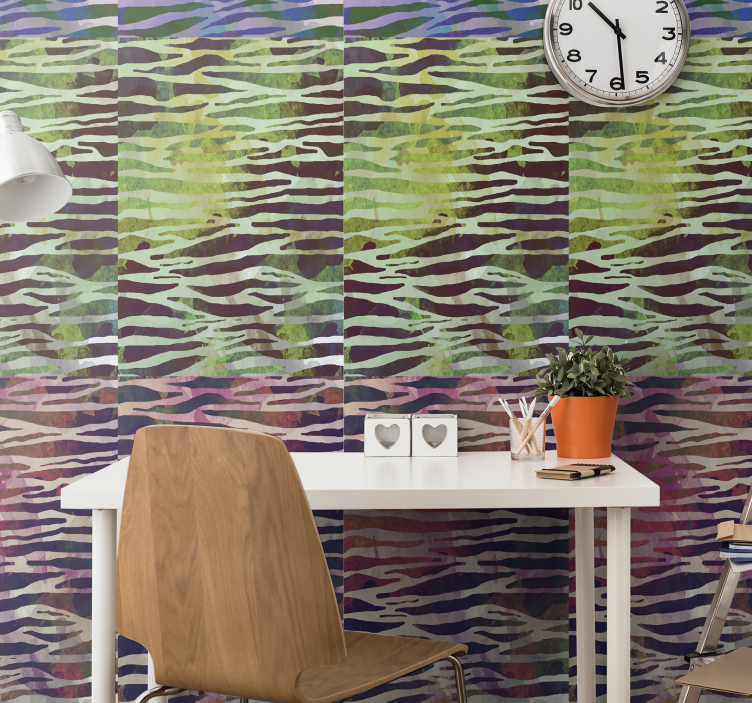 Papel pintado animal estampado cebra abstracto - TenVinilo