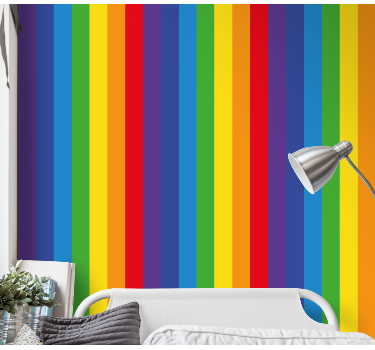 Papel pintado rayas verticales Rayas arcoiris - TenVinilo